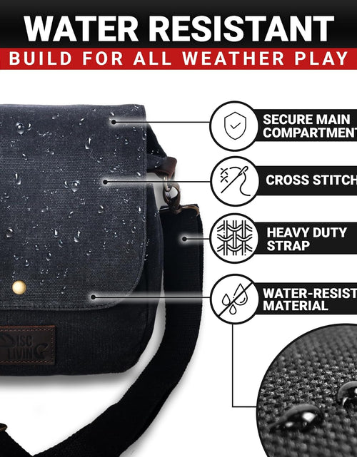 Load image into Gallery viewer, Disc Golf Bag | Frisbee Golf Bag | Easy to Carry | Lightweight Fits up to 10 Discs | 16 Oz Waxed Canvas Sturdy Design | Belt Loop | Double Button Design | Bottle Holder
